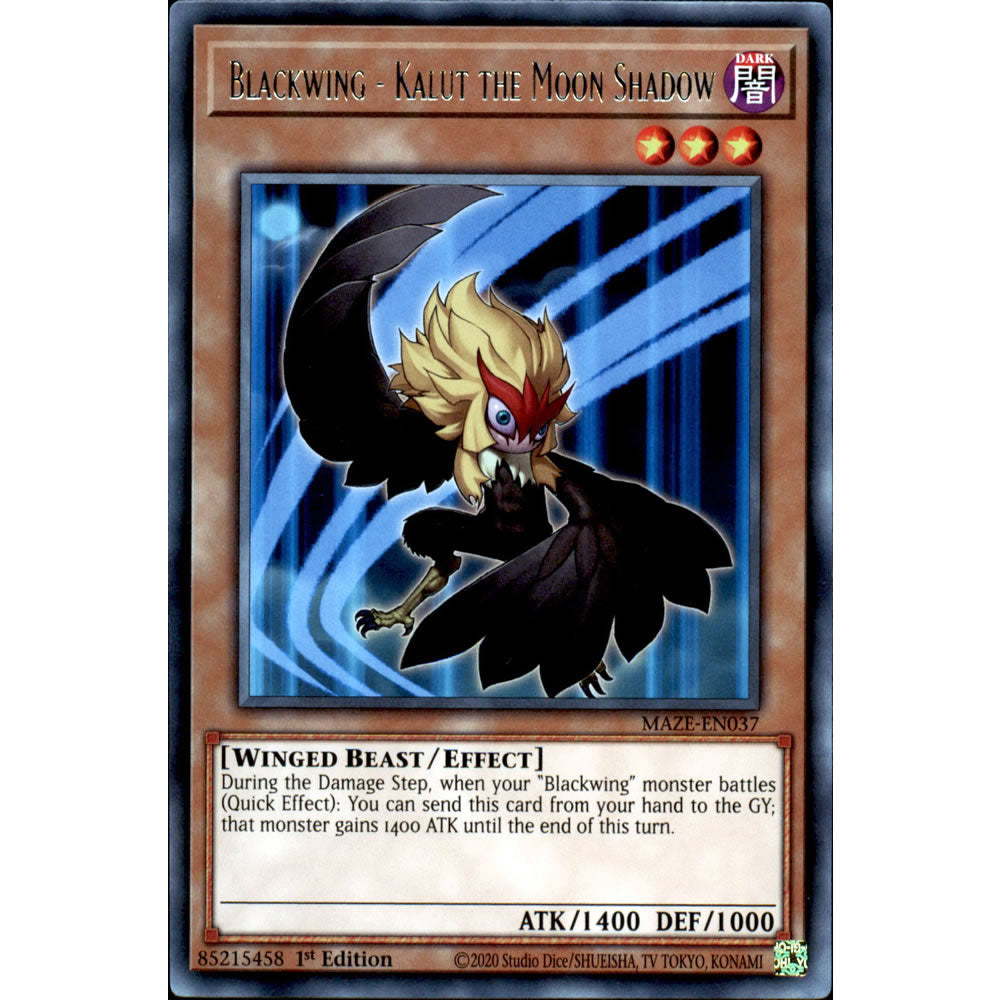 Blackwing - Kalut the Moon Shadow MAZE-EN037 Yu-Gi-Oh! Card from the Maze of Memories Set