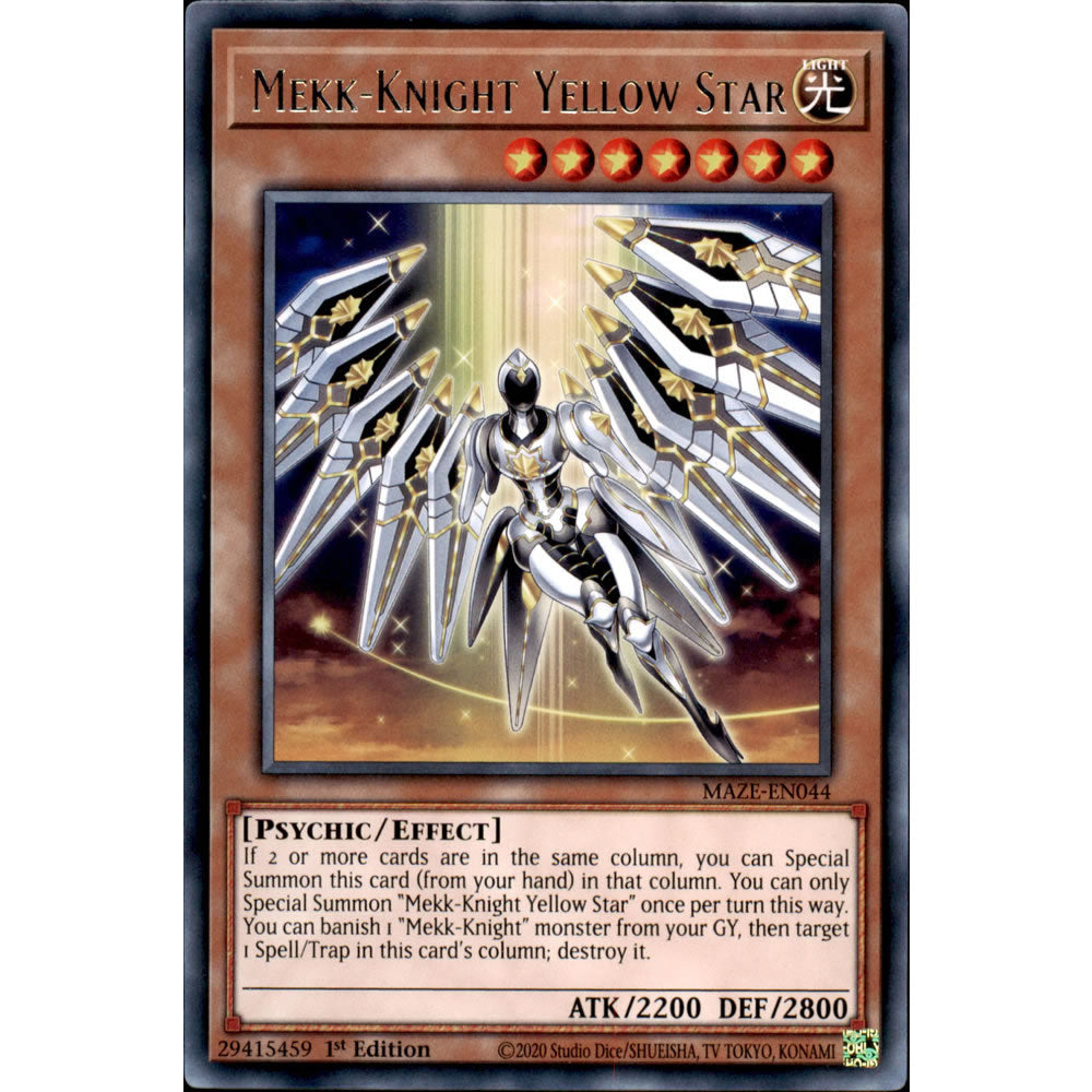 Mekk-Knight Yellow Star MAZE-EN044 Yu-Gi-Oh! Card from the Maze of Memories Set