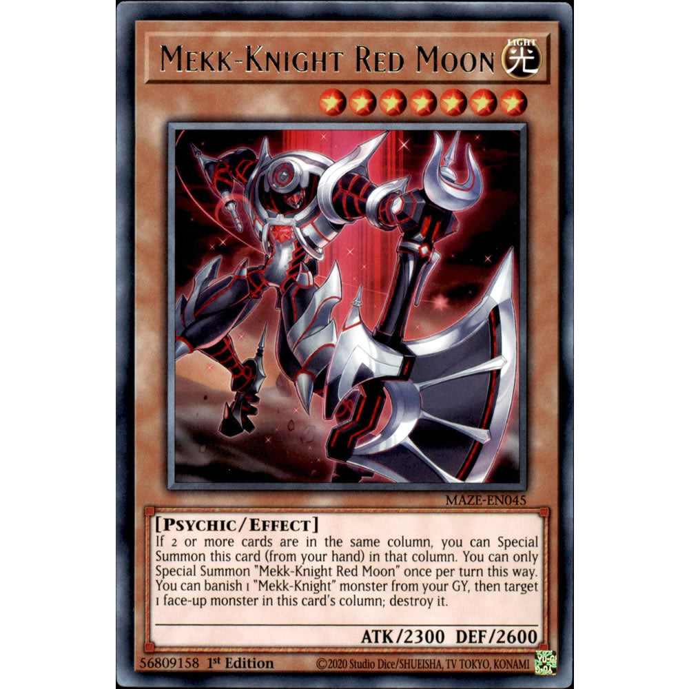 Mekk-Knight Red Moon MAZE-EN045 Yu-Gi-Oh! Card from the Maze of Memories Set