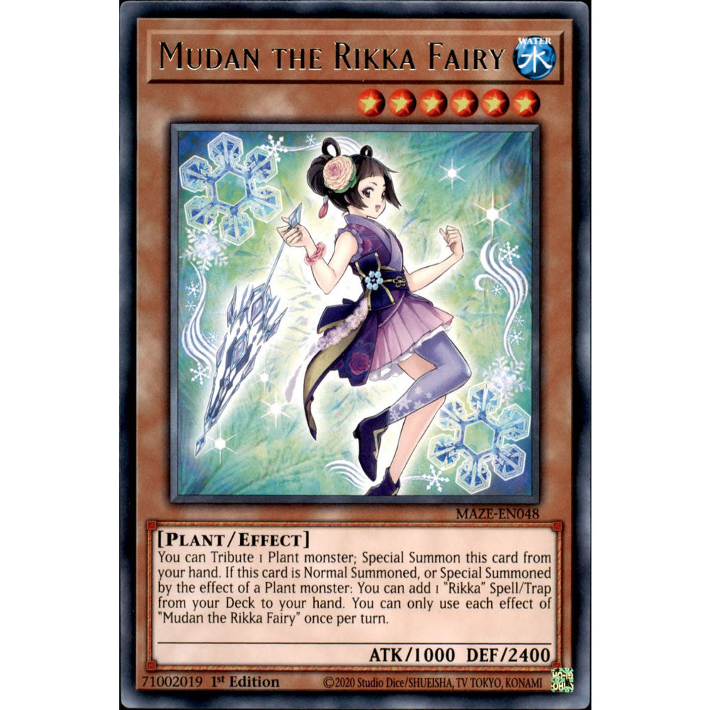Mudan the Rikka Fairy MAZE-EN048 Yu-Gi-Oh! Card from the Maze of Memories Set