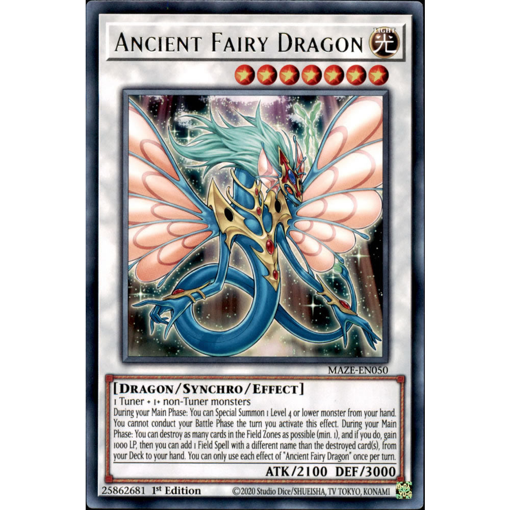 Ancient Fairy Dragon MAZE-EN050 Yu-Gi-Oh! Card from the Maze of Memories Set