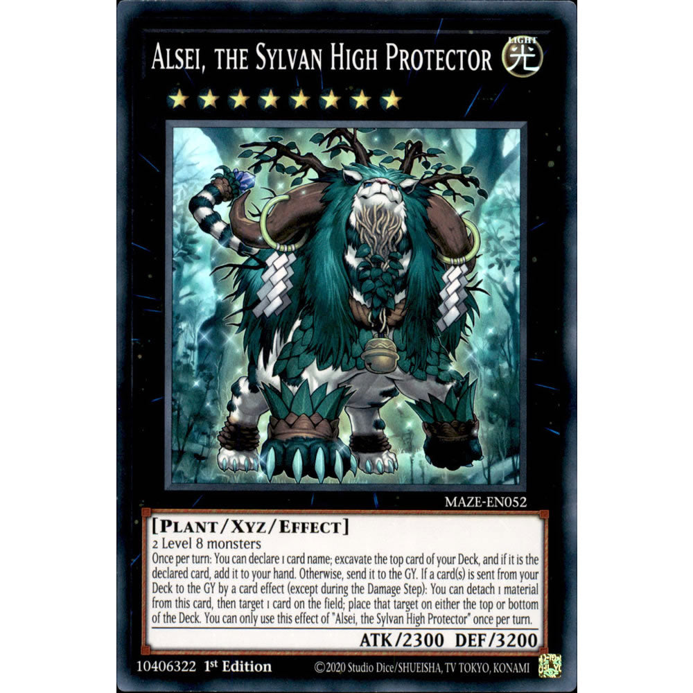 Alsei, the Sylvan High Protector MAZE-EN052 Yu-Gi-Oh! Card from the Maze of Memories Set