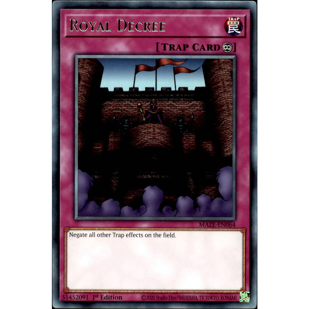 Royal Decree MAZE-EN064 Yu-Gi-Oh! Card from the Maze of Memories Set