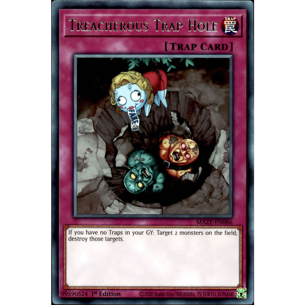 Treacherous Trap Hole MAZE-EN066 Yu-Gi-Oh! Card from the Maze of Memories Set