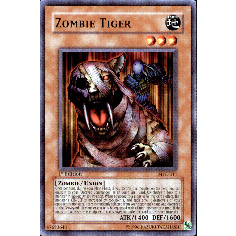 Zombie Tiger MFC-011 Yu-Gi-Oh! Card from the Magician's Force Set