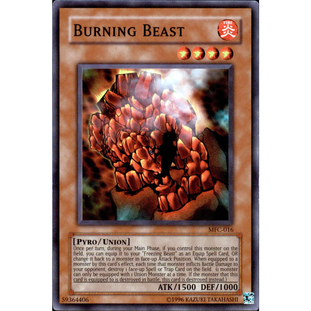 Burning Beast MFC-016 Yu-Gi-Oh! Card from the Magician's Force Set