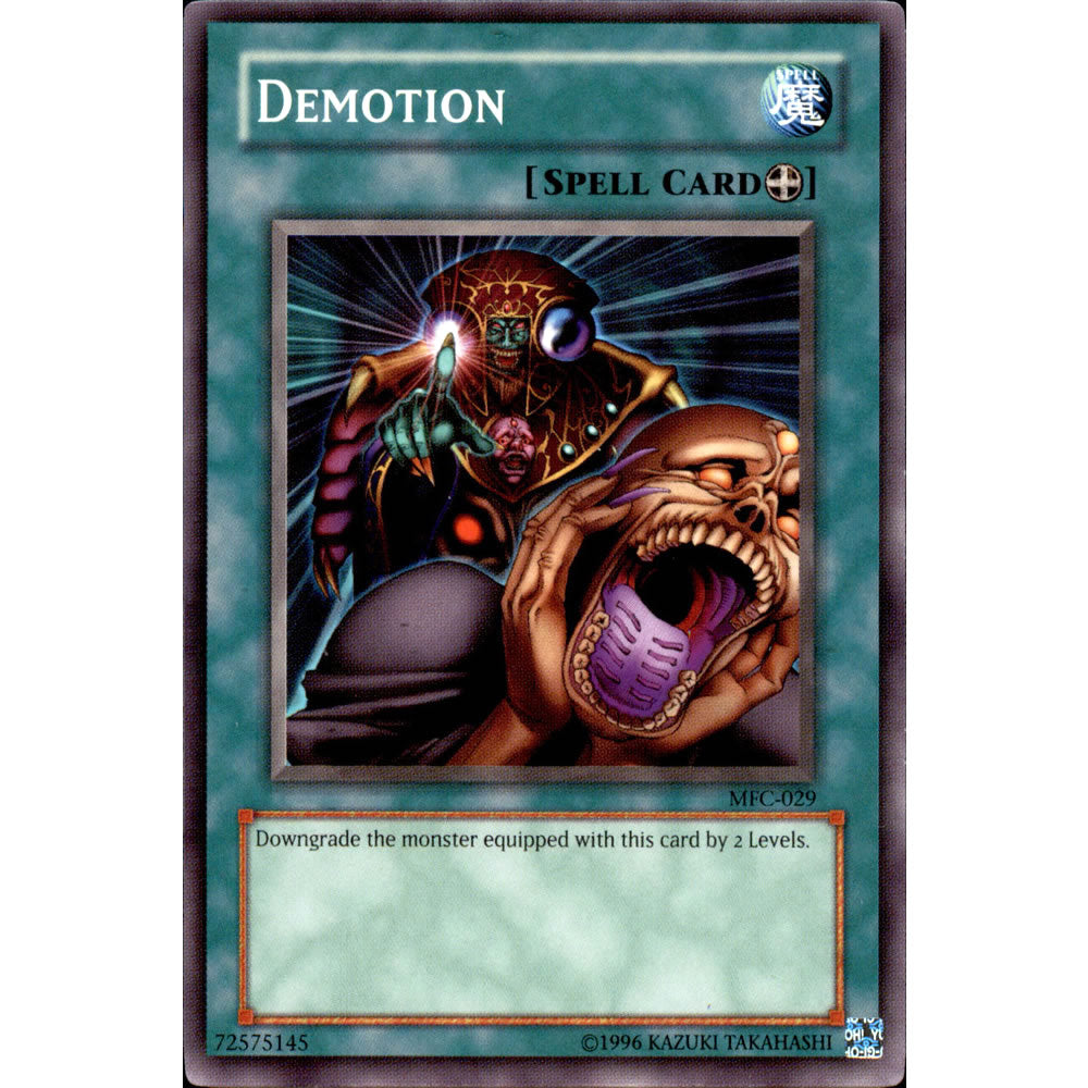 Demotion MFC-029 Yu-Gi-Oh! Card from the Magician's Force Set