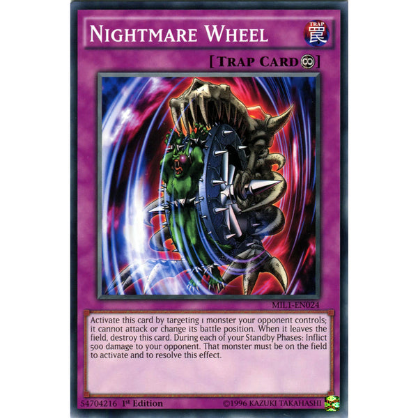 Yu-Gi-Oh! Nightmare Wheel Trap Card - MIL1-EN024 Common 1st Edition From Millennium Pack 1 - View #5