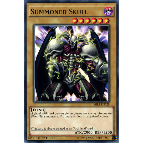 Summoned Skull MIL1-EN028 Yu-Gi-Oh! Card - Deckboosters Summoned Skull MIL1-EN028 Yu-Gi-Oh! Card - Deckboosters