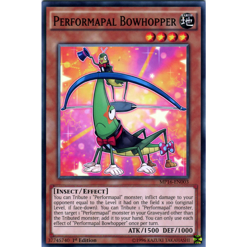 Performapal Bowhopper MP16-EN003 Yu-Gi-Oh! Card from the Mega Tin 2016 Mega Pack Set