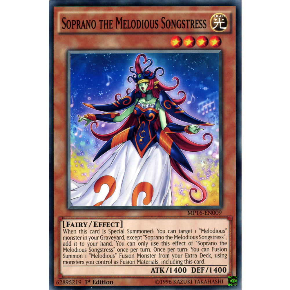 Soprano the Melodious Songstress MP16-EN009 Yu-Gi-Oh! Card from the Mega Tin 2016 Mega Pack Set