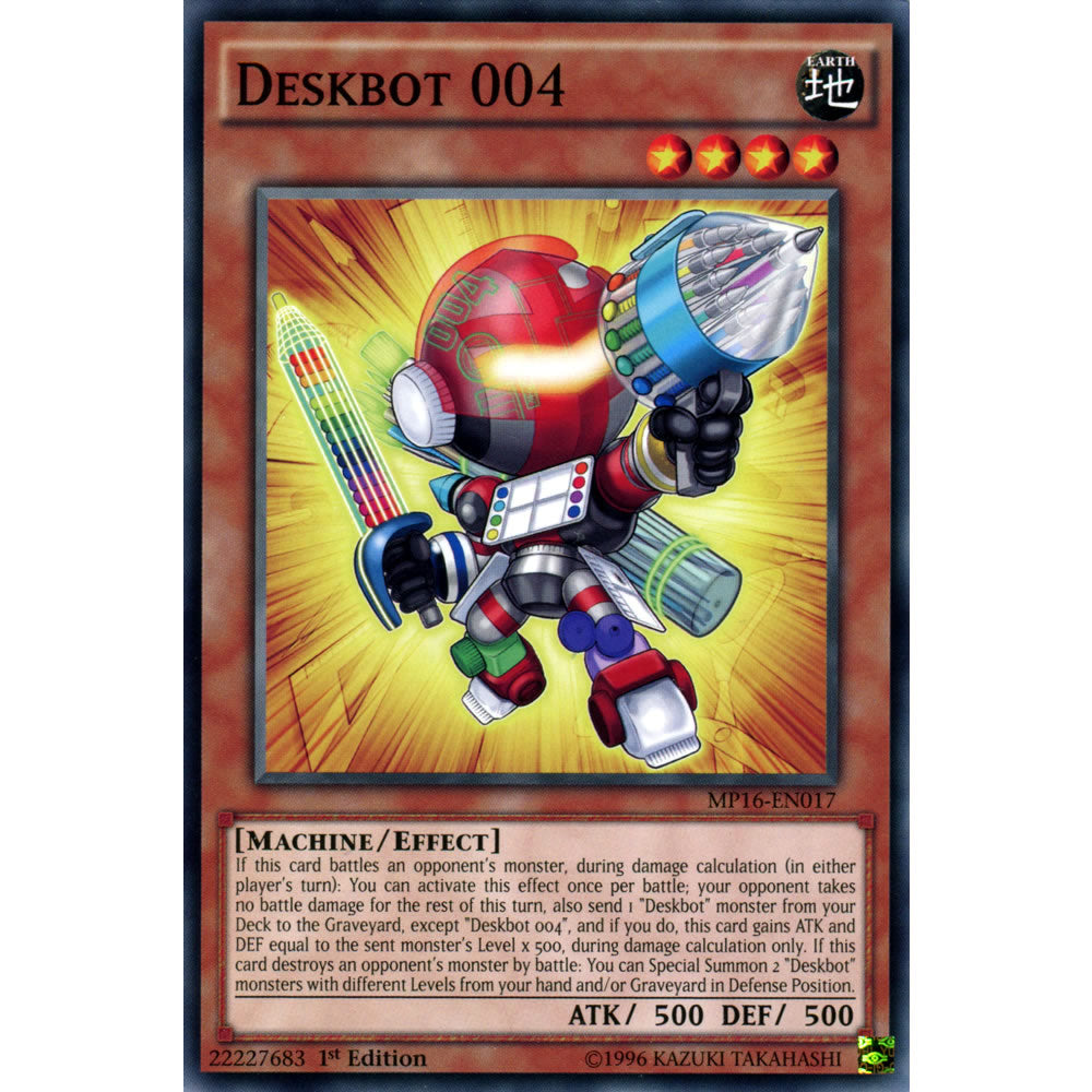 Deskbot 004 MP16-EN017 Yu-Gi-Oh! Card from the Mega Tin 2016 Mega Pack Set