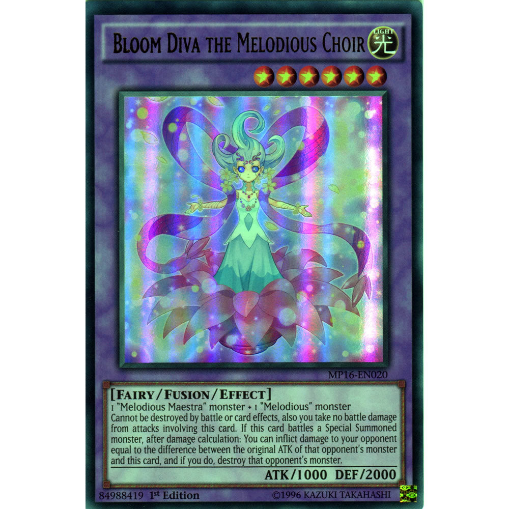 Bloom Diva the Melodious Choir MP16-EN020 Yu-Gi-Oh! Card from the Mega Tin 2016 Mega Pack Set