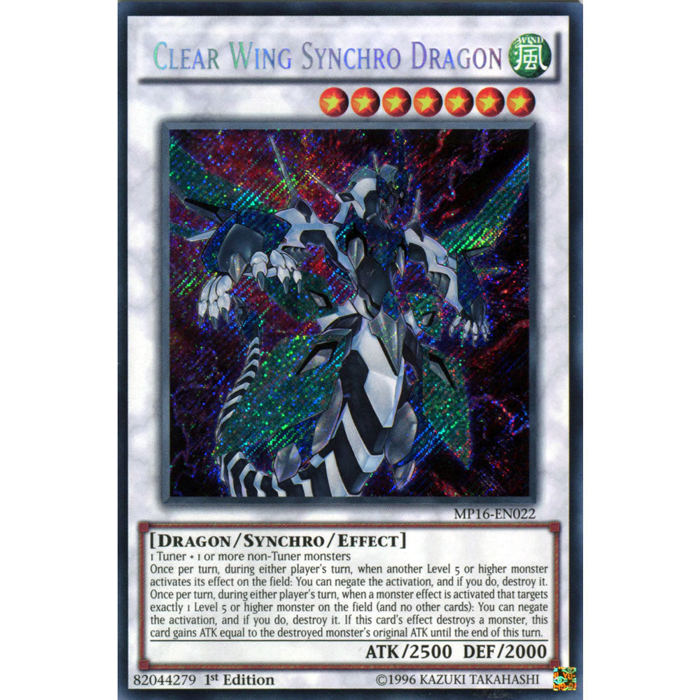 Clear Wing Synchro Dragon MP16-EN022 Yu-Gi-Oh! Card from the Mega Tin 2016 Mega Pack Set