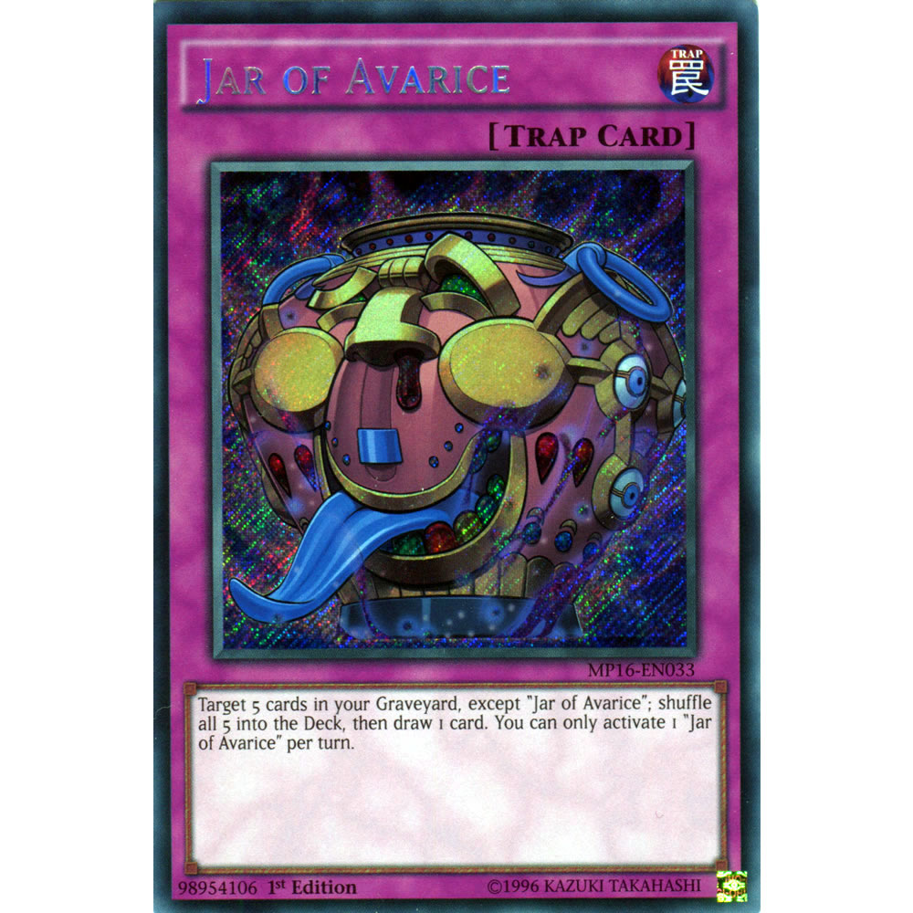 Jar of Avarice MP16-EN033 Yu-Gi-Oh! Card from the Mega Tin 2016 Mega Pack Set