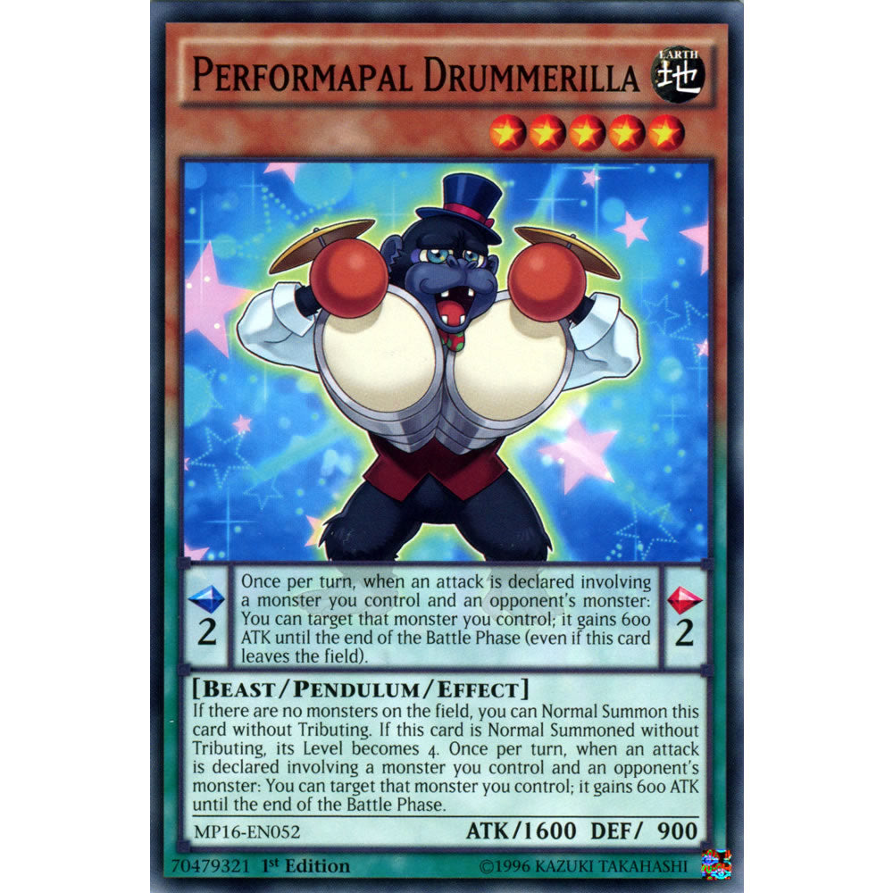 Performapal Drummerilla MP16-EN052 Yu-Gi-Oh! Card from the Mega Tin 2016 Mega Pack Set