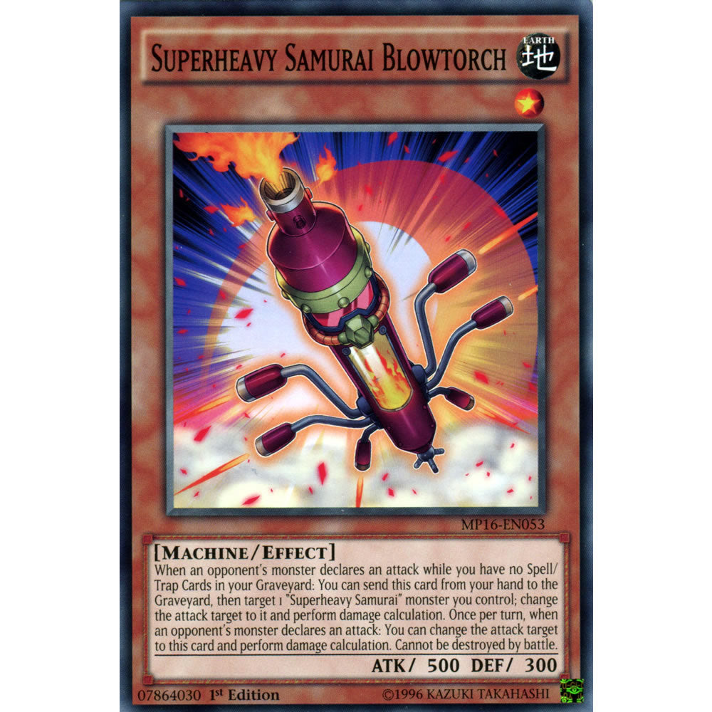 Superheavy Samurai Blowtorch MP16-EN053 Yu-Gi-Oh! Card from the Mega Tin 2016 Mega Pack Set