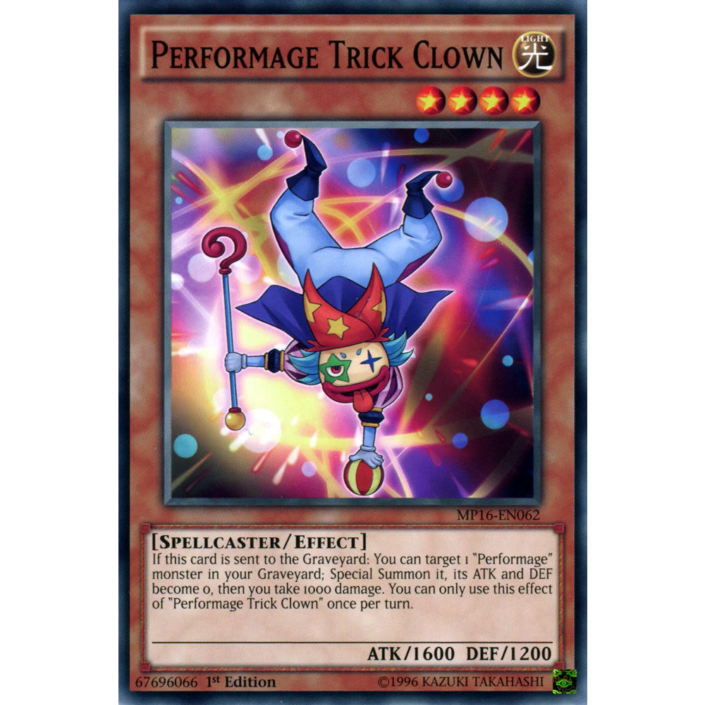 Performage Trick Clown MP16-EN062 Yu-Gi-Oh! Card from the Mega Tin 2016 Mega Pack Set