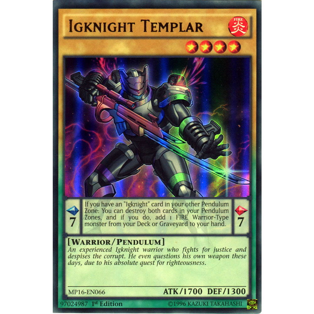 Igknight Templar MP16-EN066 Yu-Gi-Oh! Card from the Mega Tin 2016 Mega Pack Set