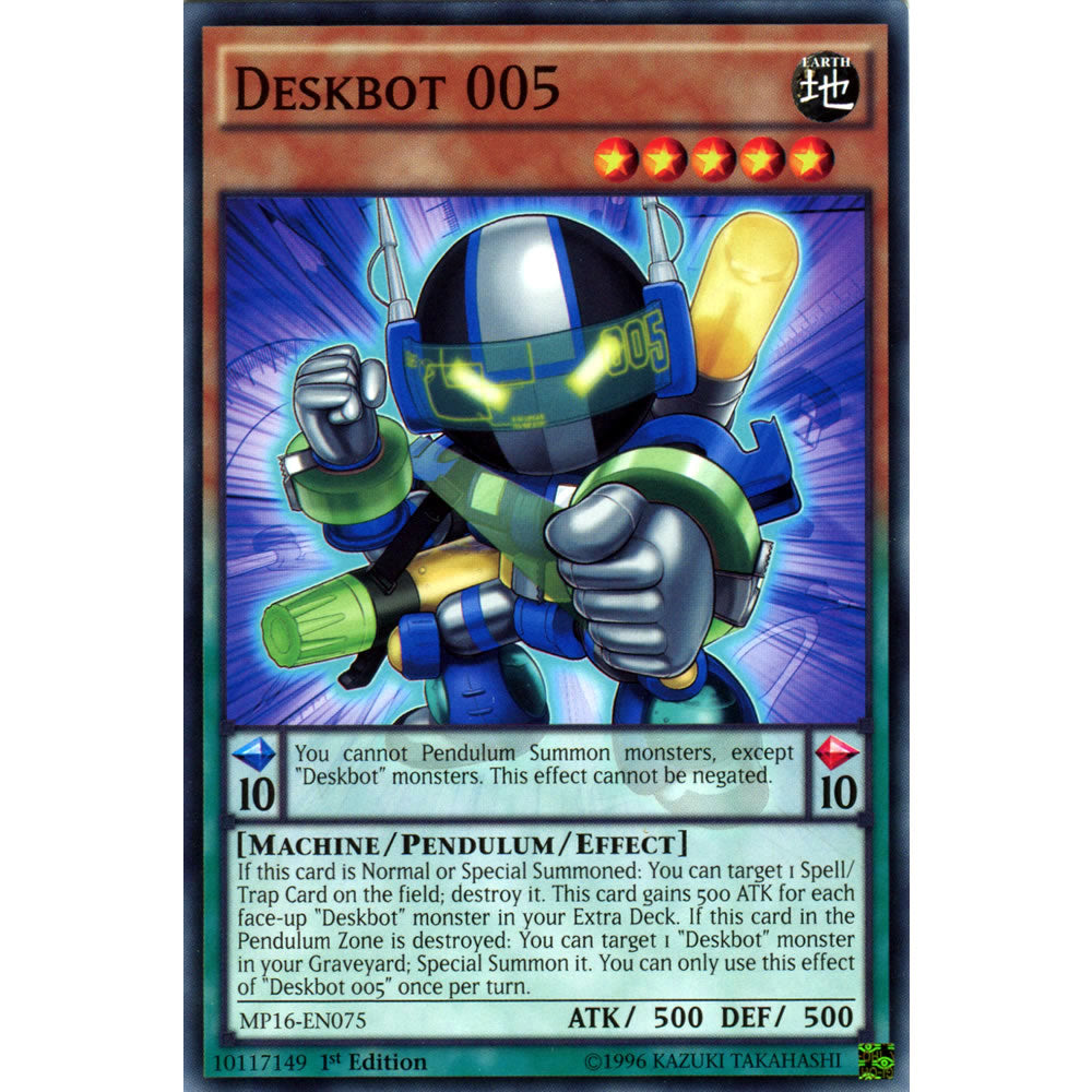 Deskbot 005 MP16-EN075 Yu-Gi-Oh! Card from the Mega Tin 2016 Mega Pack Set