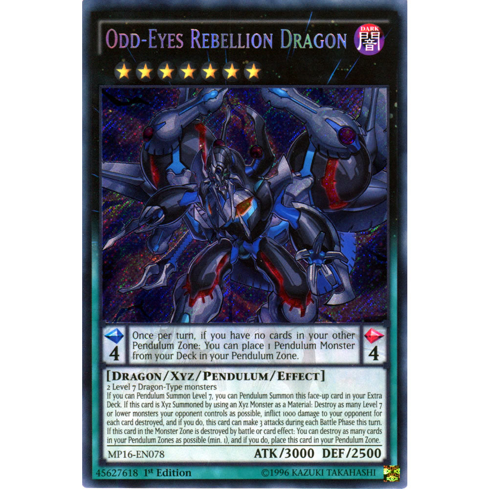 Odd-Eyes Rebellion Dragon MP16-EN078 Yu-Gi-Oh! Card from the Mega Tin 2016 Mega Pack Set