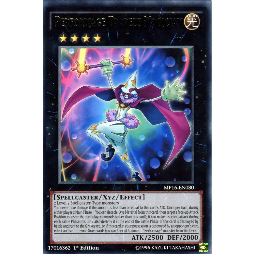 Performage Trapeze Magician MP16-EN080 Yu-Gi-Oh! Card from the Mega Tin 2016 Mega Pack Set