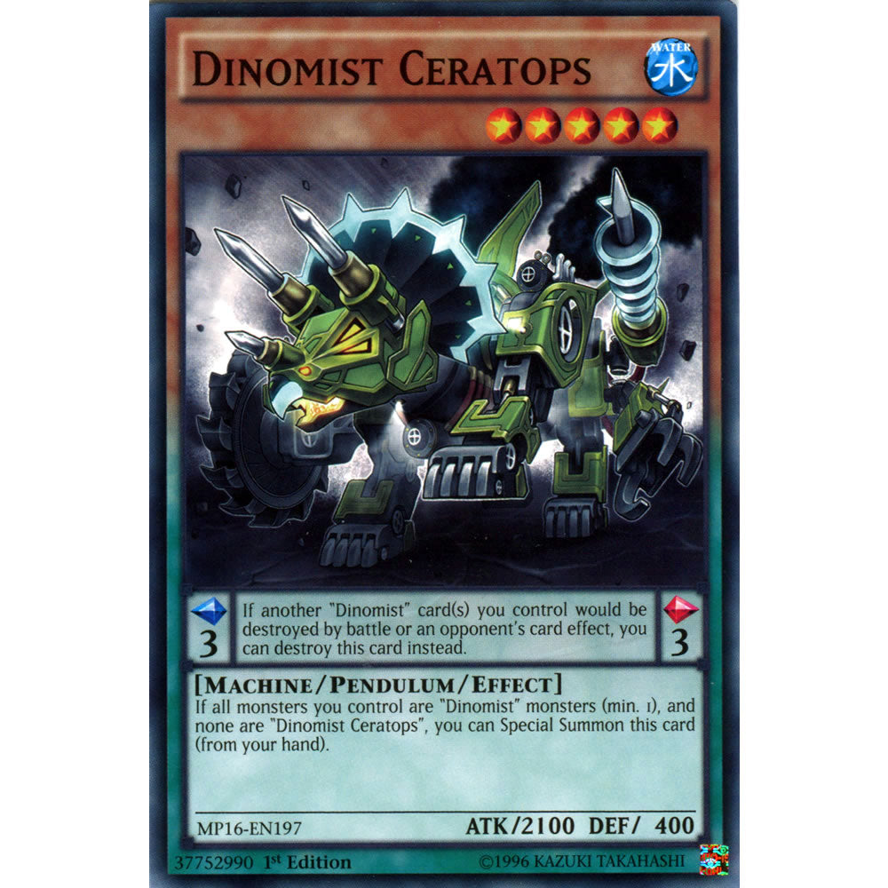 Dinomist Ceratops MP16-EN197 Yu-Gi-Oh! Card from the Mega Tin 2016 Mega Pack Set