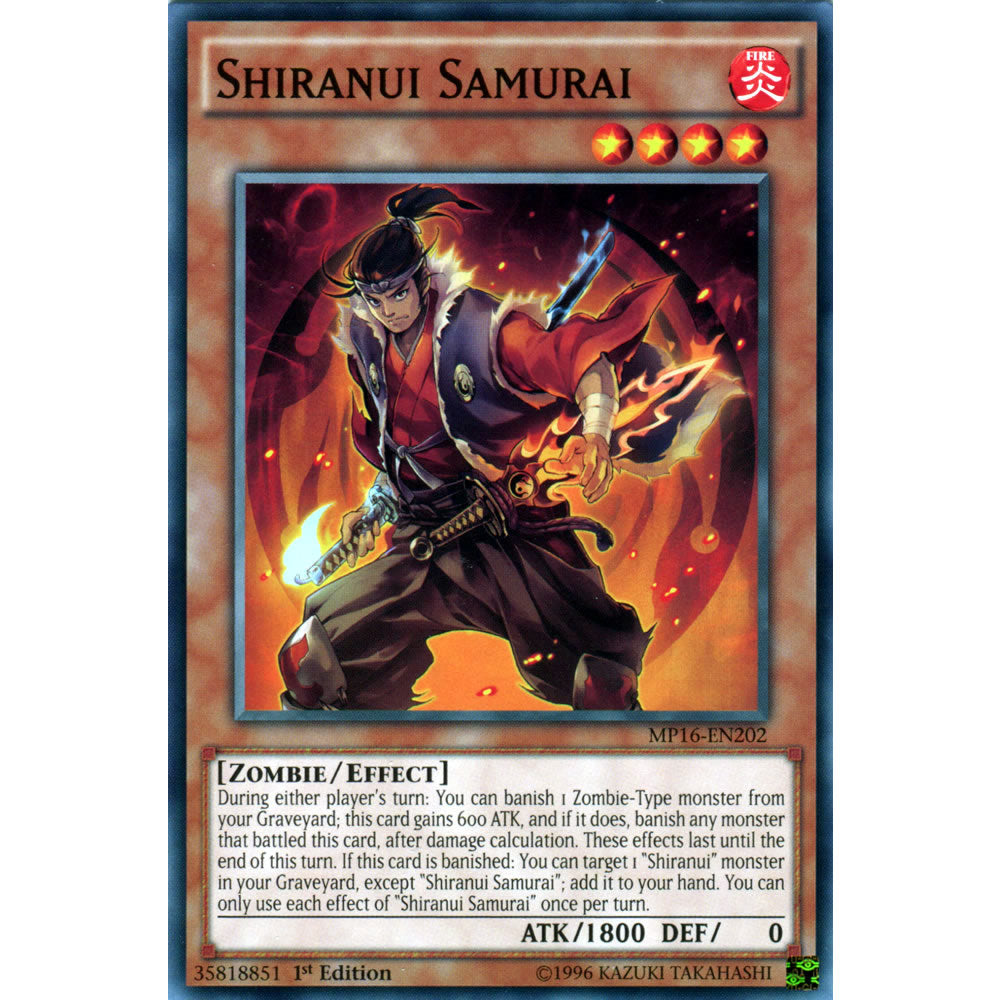 Shiranui Samurai MP16-EN202 Yu-Gi-Oh! Card from the Mega Tin 2016 Mega Pack Set