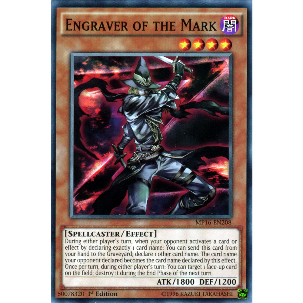 Engraver of the Mark MP16-EN208 Yu-Gi-Oh! Card from the Mega Tin 2016 Mega Pack Set