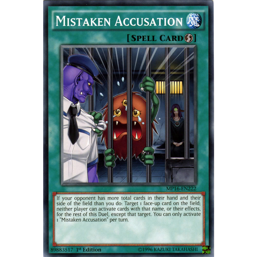 Mistaken Accusation MP16-EN222 Yu-Gi-Oh! Card from the Mega Tin 2016 Mega Pack Set