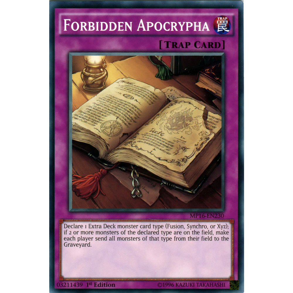 Forbidden Apocrypha MP16-EN230 Yu-Gi-Oh! Card from the Mega Tin 2016 Mega Pack Set