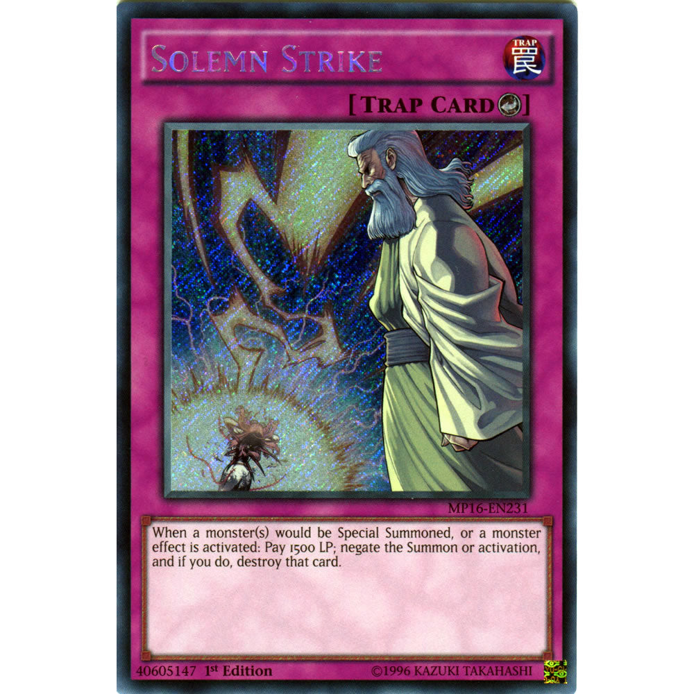 Solemn Strike MP16-EN231 Yu-Gi-Oh! Card from the Mega Tin 2016 Mega Pack Set