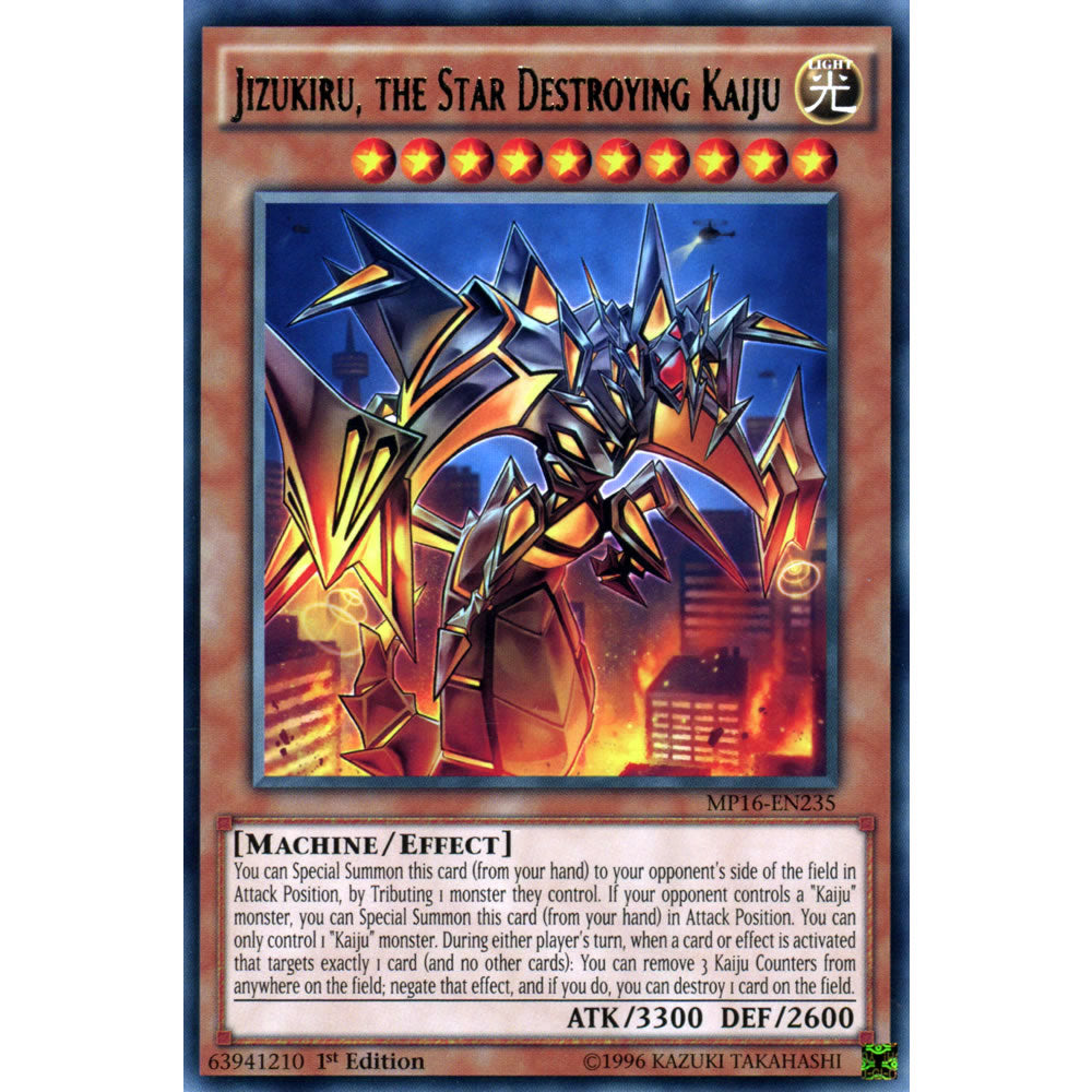 Jizukiru, the Star Destroying Kaiju MP16-EN235 Yu-Gi-Oh! Card from the Mega Tin 2016 Mega Pack Set