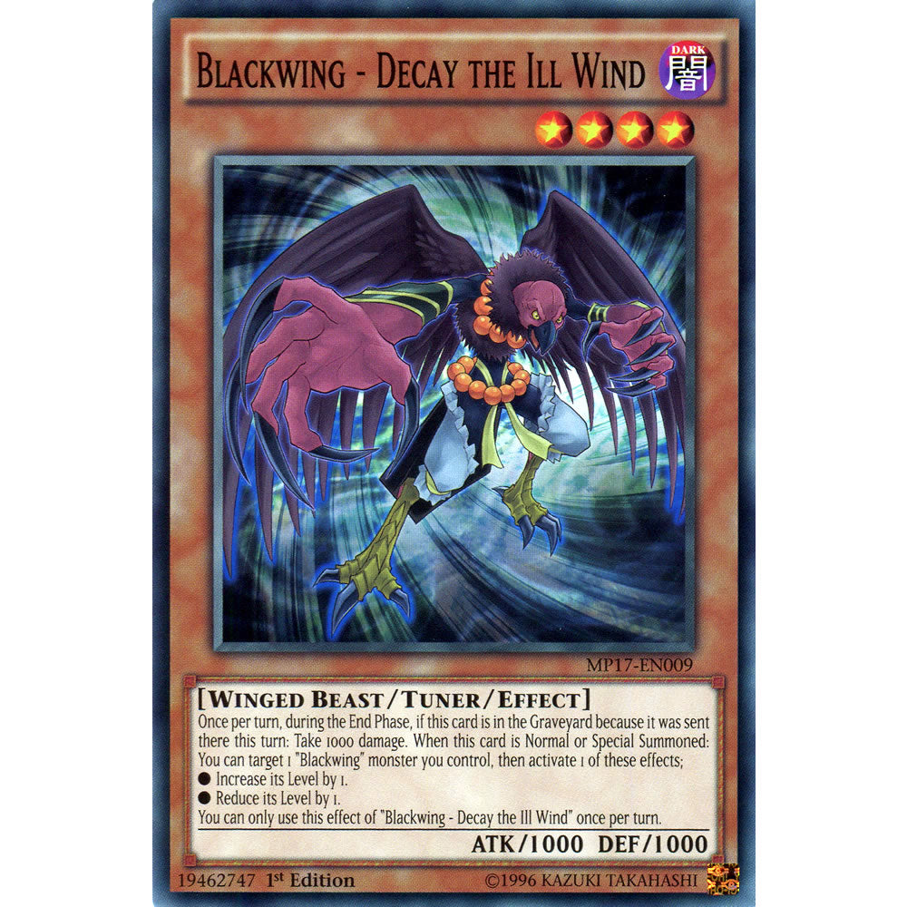 Blackwing - Decay the Ill Wind MP17-EN009 Yu-Gi-Oh! Card from the Mega Tin 2017 Mega Pack Set