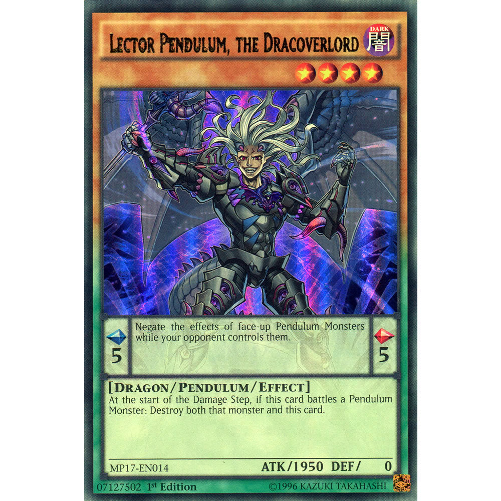 Lector Pendulum, the Dracoverlord MP17-EN014 Yu-Gi-Oh! Card from the Mega Tin 2017 Mega Pack Set