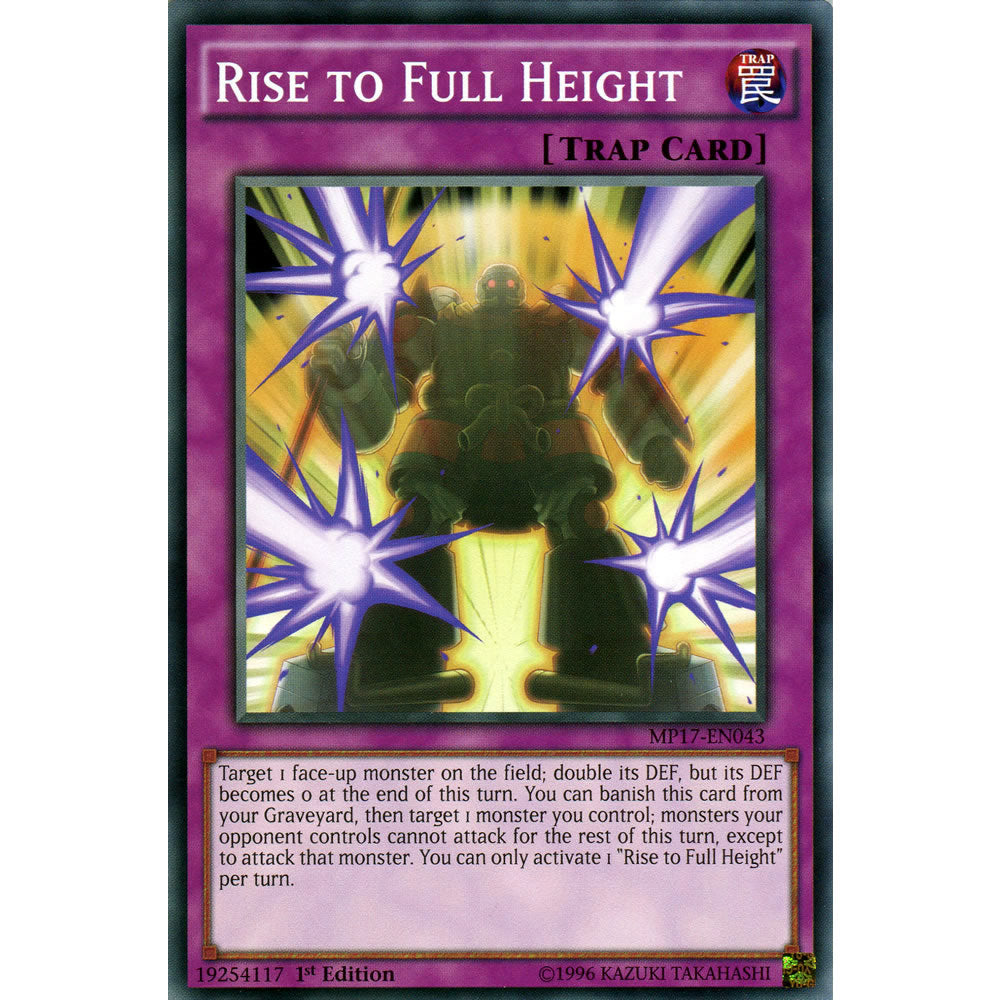 Rise to Full Height MP17-EN043 Yu-Gi-Oh! Card from the Mega Tin 2017 Mega Pack Set