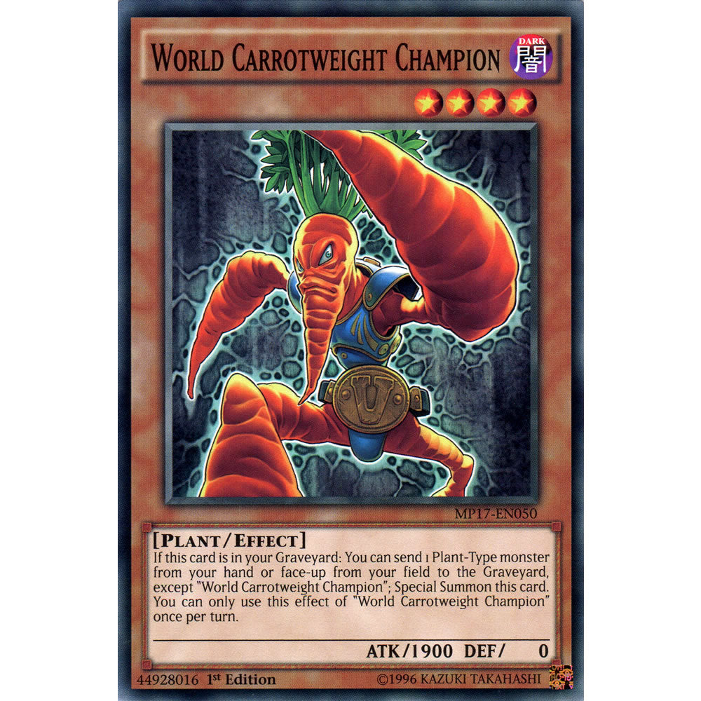 World Carrotweight Champion MP17-EN050 Yu-Gi-Oh! Card from the Mega Tin 2017 Mega Pack Set