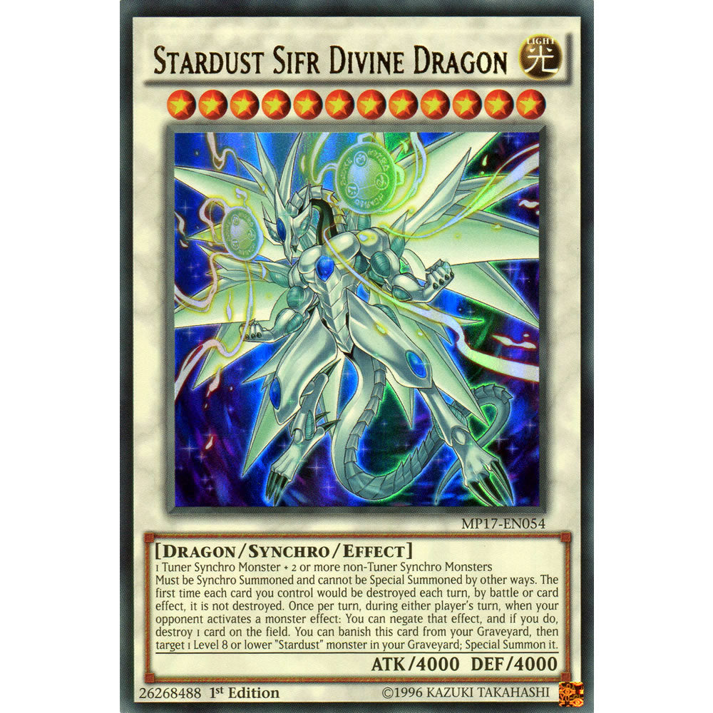 Stardust Sifr Divine Dragon MP17-EN054 Yu-Gi-Oh! Card from the Mega Tin 2017 Mega Pack Set