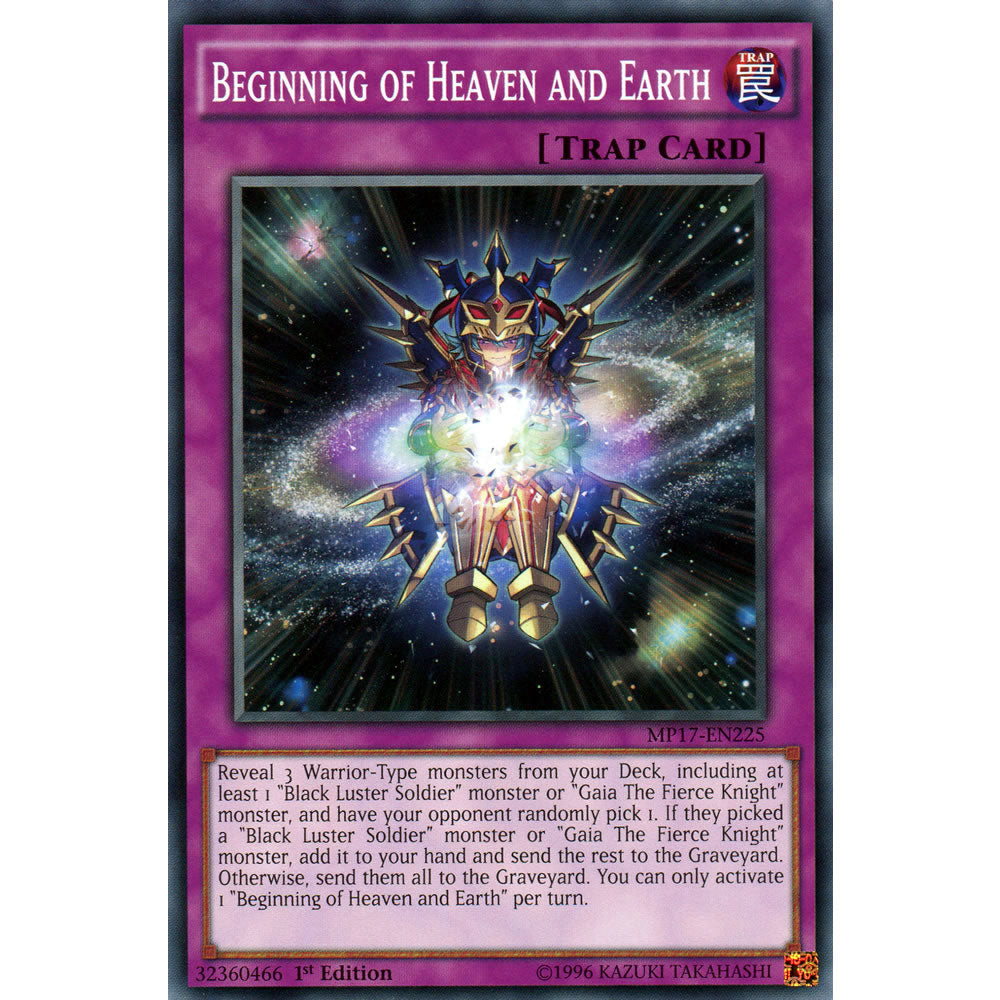 Beginning of Heaven and Earth MP17-EN225 Yu-Gi-Oh! Card from the Mega Tin 2017 Mega Pack Set