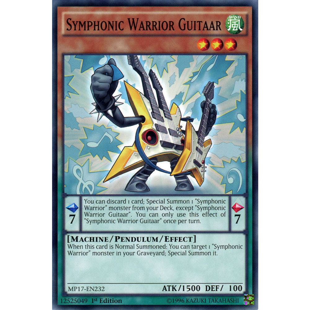 Symphonic Warrior Guitaar MP17-EN232 Yu-Gi-Oh! Card from the Mega Tin 2017 Mega Pack Set
