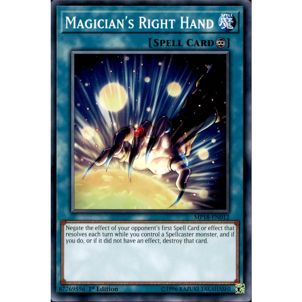 Magician's Right Hand MP18-EN012 Yu-Gi-Oh! Card from the Mega Tin 2018 Mega Pack Set