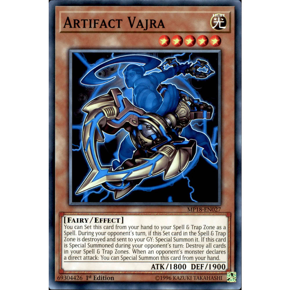 Artifact Vajra MP18-EN027 Yu-Gi-Oh! Card from the Mega Tin 2018 Mega Pack Set