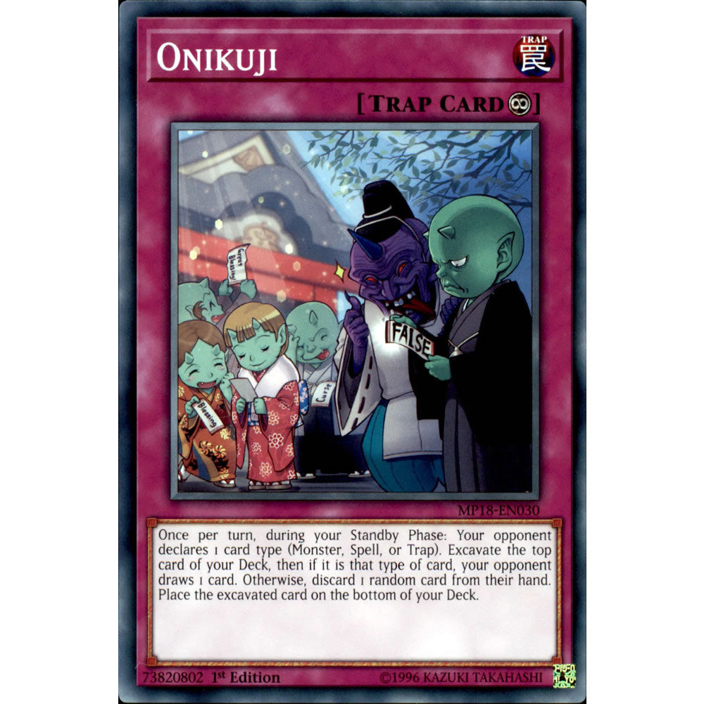 Onikuji MP18-EN030 Yu-Gi-Oh! Card from the Mega Tin 2018 Mega Pack Set