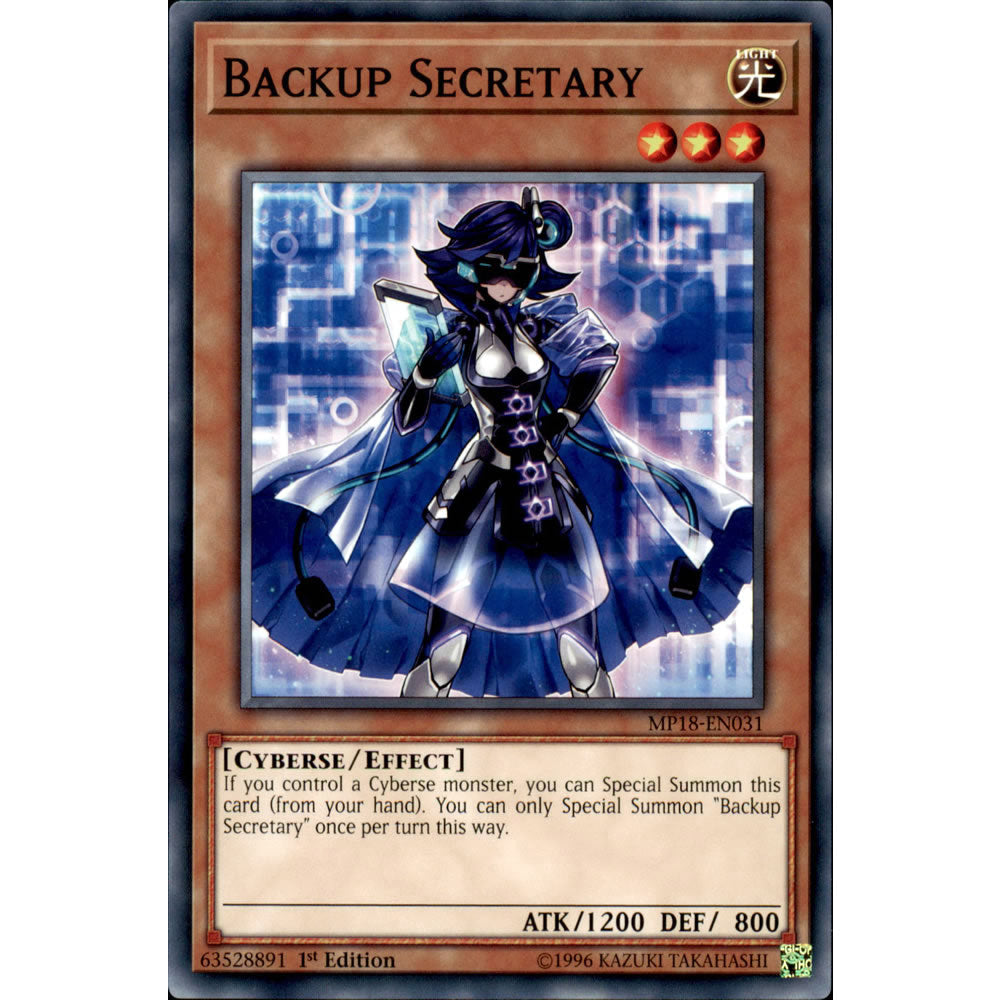 Backup Secretary MP18-EN031 Yu-Gi-Oh! Card from the Mega Tin 2018 Mega Pack Set