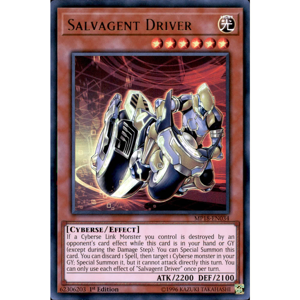 Salvagent Driver MP18-EN034 Yu-Gi-Oh! Card from the Mega Tin 2018 Mega Pack Set