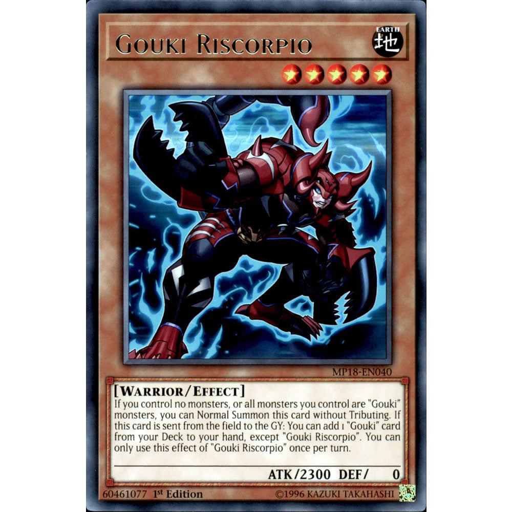 Gouki Riscorpio MP18-EN040 Yu-Gi-Oh! Card from the Mega Tin 2018 Mega Pack Set