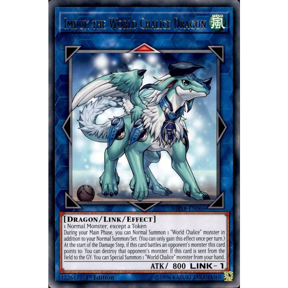 Imduk the World Chalice Dragon MP18-EN066 Yu-Gi-Oh! Card from the Mega Tin 2018 Mega Pack Set