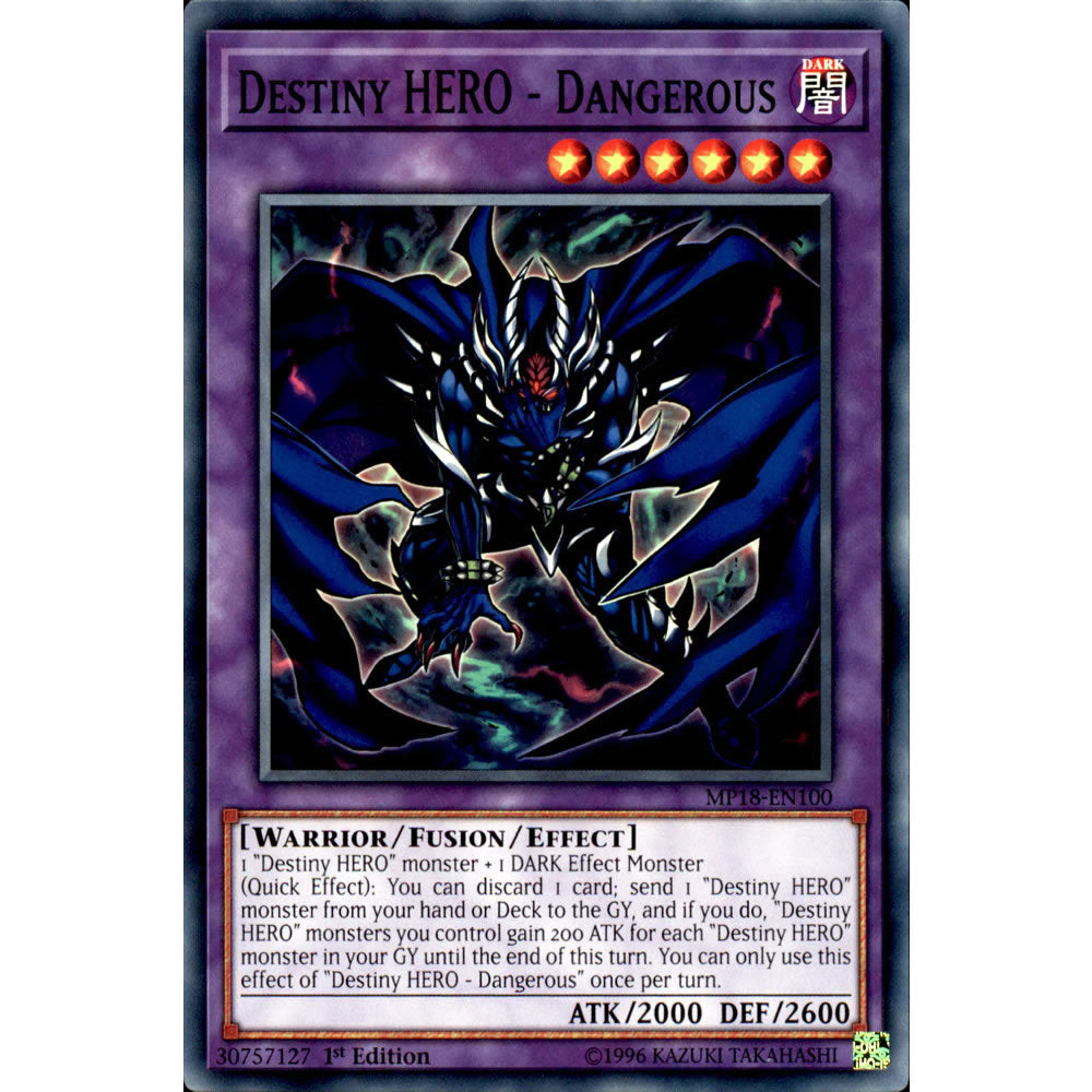 Destiny HERO - Dangerous MP18-EN100 Yu-Gi-Oh! Card from the Mega Tin 2018 Mega Pack Set
