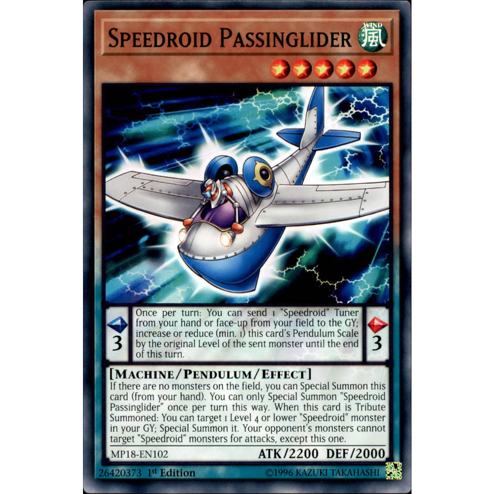Speedroid Passinglider MP18-EN102 Yu-Gi-Oh! Card from the Mega Tin 2018 Mega Pack Set