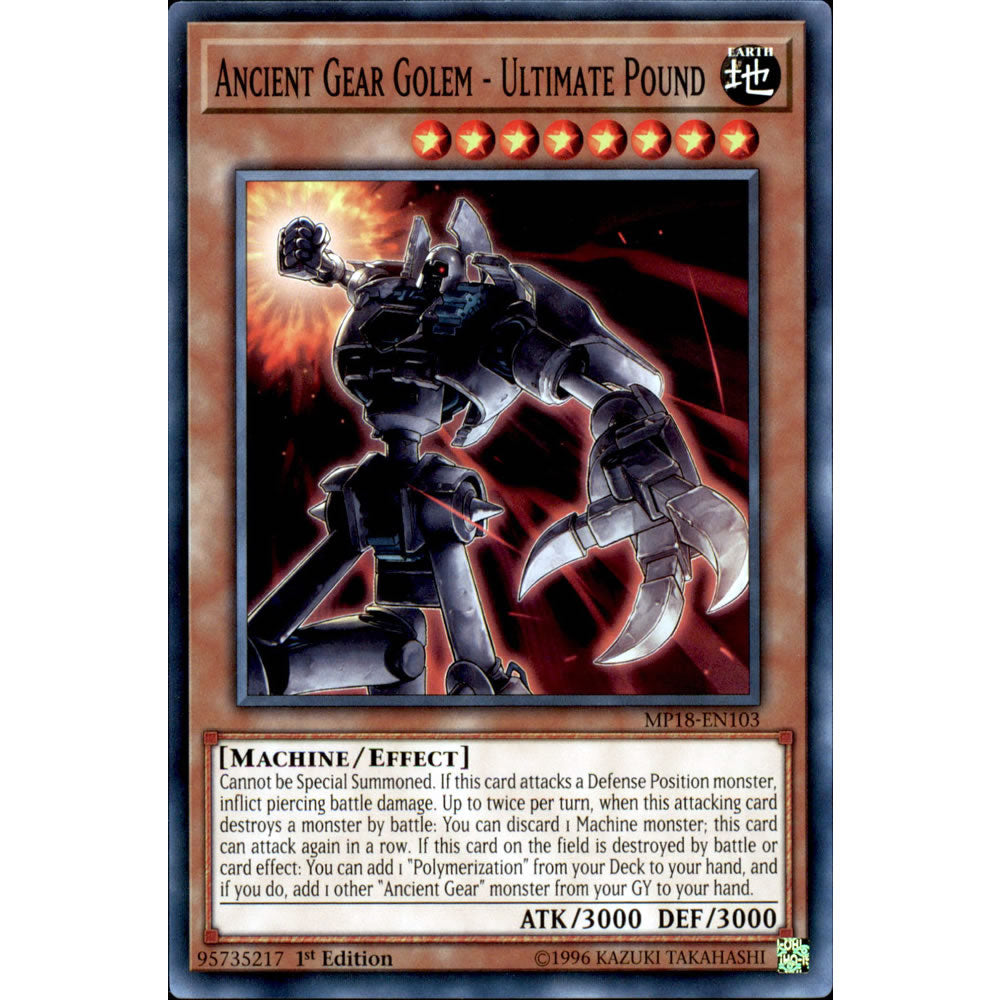 Ancient Gear Golem - Ultimate Pound MP18-EN103 Yu-Gi-Oh! Card from the Mega Tin 2018 Mega Pack Set